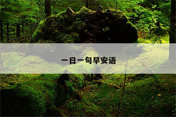 一日一句早安语