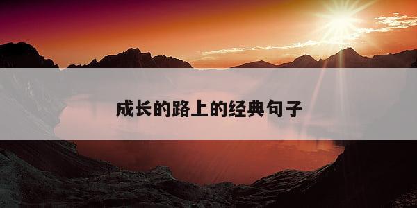成长的路上的经典句子