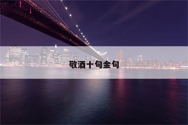敬酒十句金句