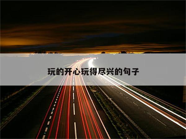 玩的开心玩得尽兴的句子