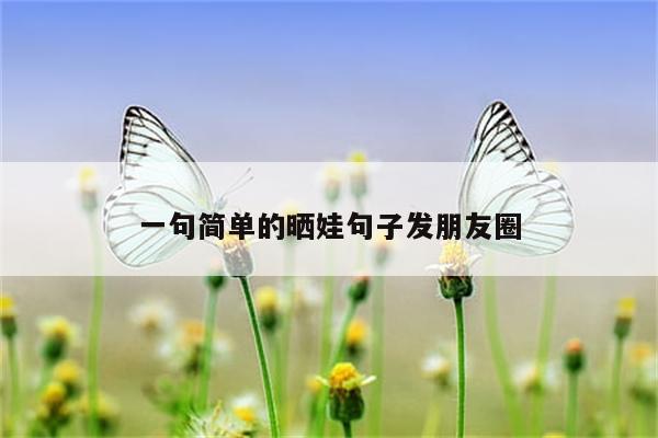 一句简单的晒娃句子发朋友圈