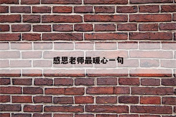 感恩老师最暖心一句