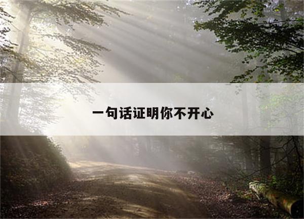 一句话证明你不开心