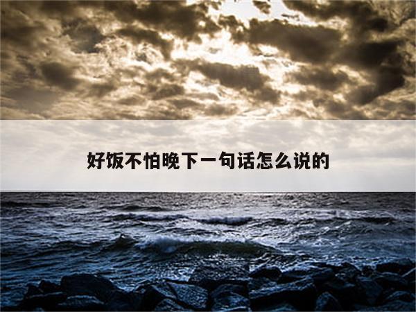 好饭不怕晚下一句话怎么说的