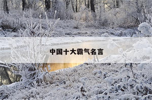 中国十大霸气名言