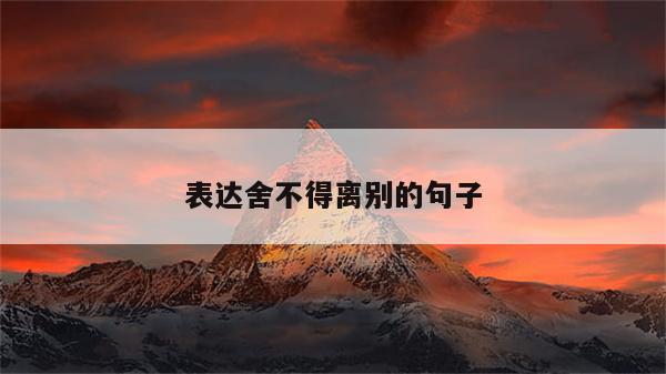 表达舍不得离别的句子