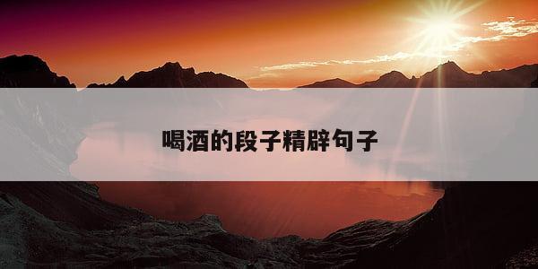 喝酒的段子精辟句子