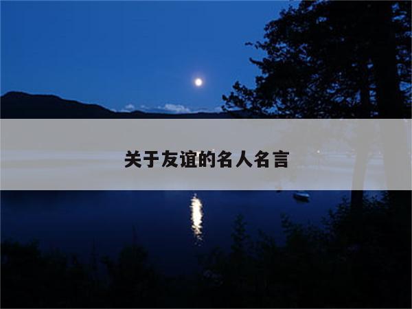 关于友谊的名人名言