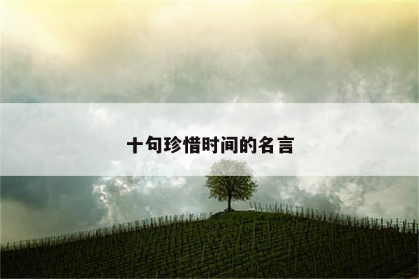 十句珍惜时间的名言