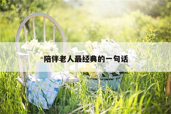 陪伴老人最经典的一句话