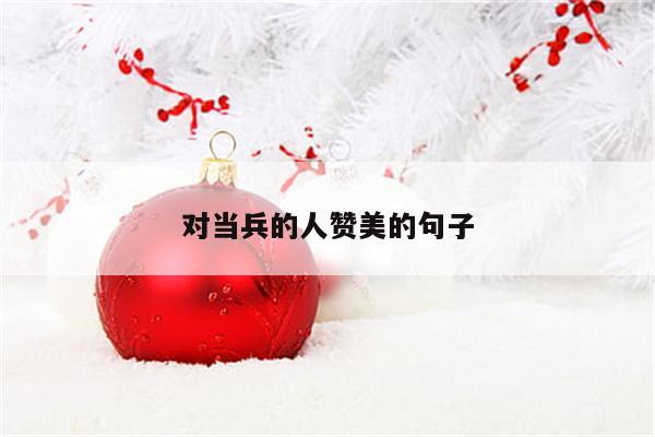 对当兵的人赞美的句子