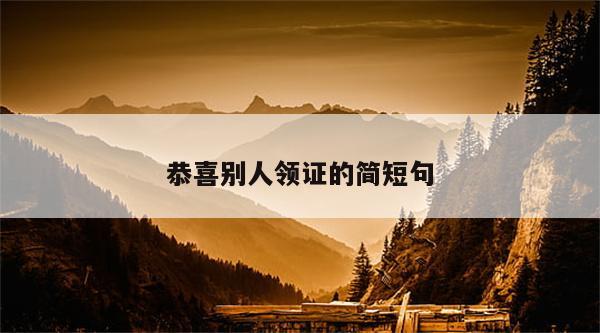 恭喜别人领证的简短句