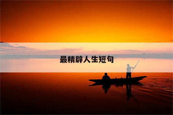 最精辟人生短句