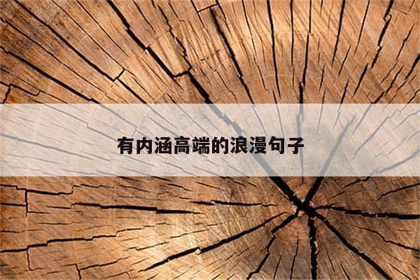 有内涵高端的浪漫句子