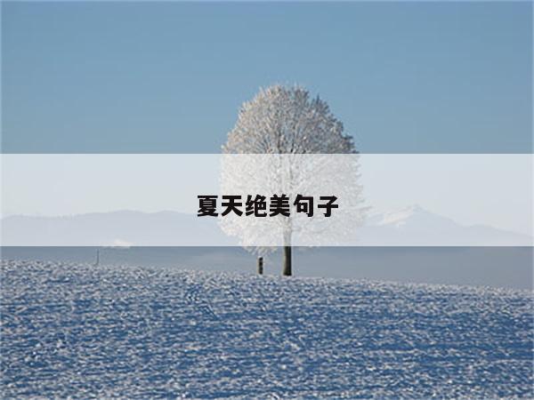 夏天绝美句子