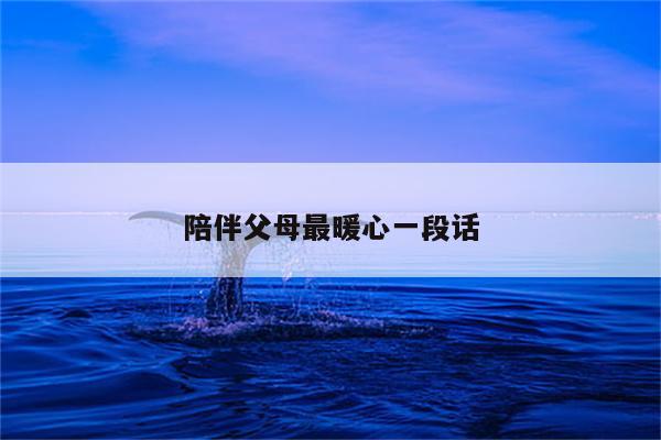 陪伴父母最暖心一段话