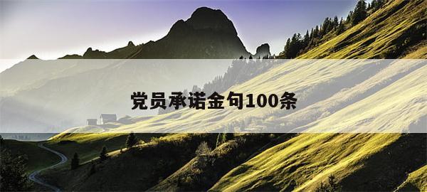 党员承诺金句100条
