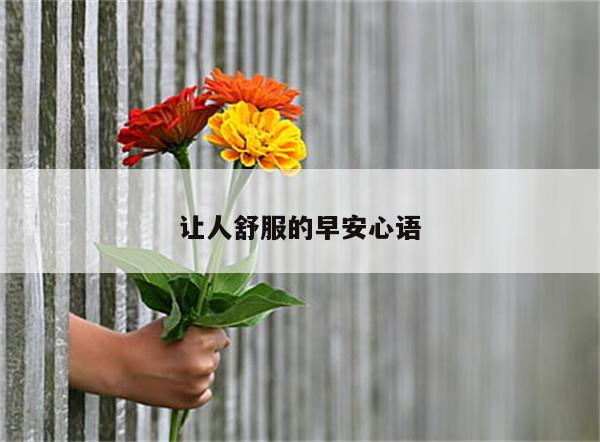 让人舒服的早安心语