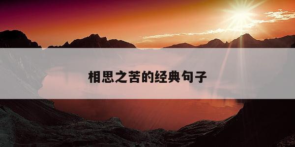 相思之苦的经典句子