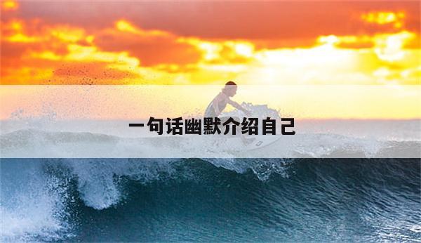 一句话幽默介绍自己