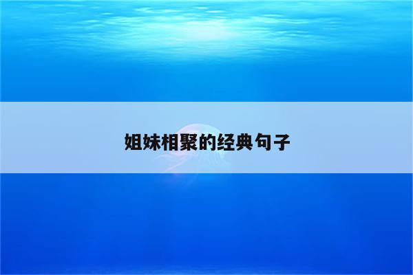 姐妹相聚的经典句子