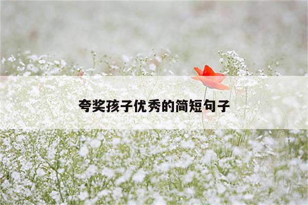 夸奖孩子优秀的简短句子