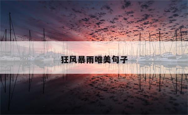 狂风暴雨唯美句子