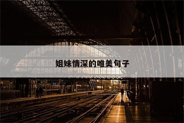 姐妹情深的唯美句子