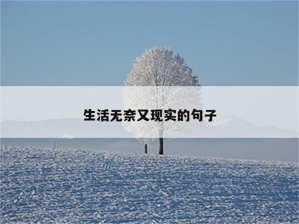生活无奈又现实的句子