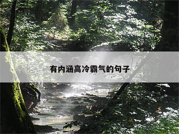 有内涵高冷霸气的句子
