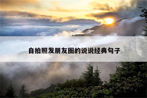 自拍照发朋友圈的说说经典句子