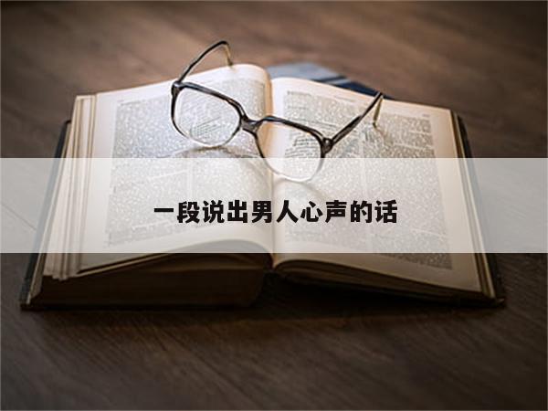 一段说出男人心声的话