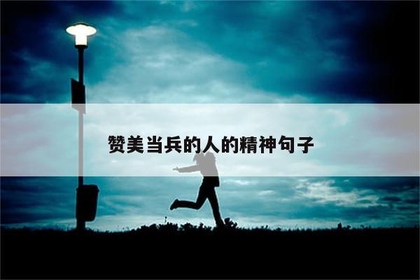 赞美当兵的人的精神句子