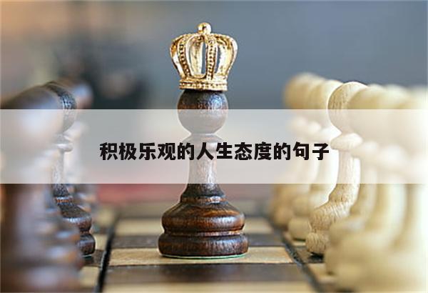 积极乐观的人生态度的句子