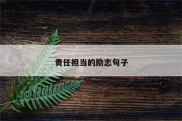 责任担当的励志句子